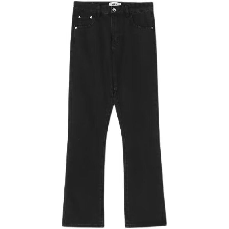 Versatile straight leg jeans for summer 2024, new plus size high street slim fit and slimming micro flared pants_voghion.com