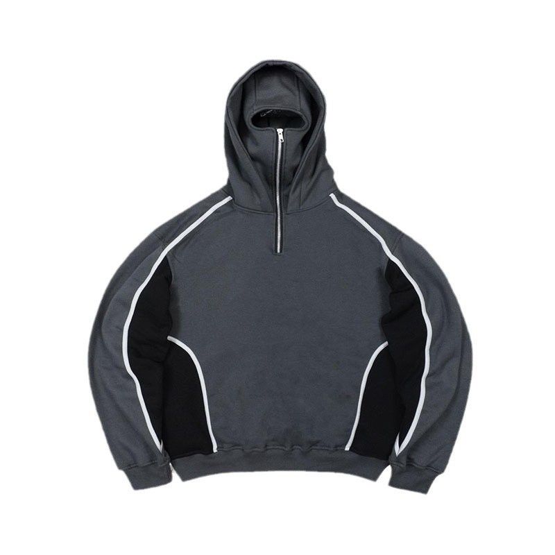 Trendy Unisex Kapuzenpullover im Double Hat Design – Y2K Loose Fit Streetwear für Männer & Frauen | Weicher Polyesterstoff_voghion.com