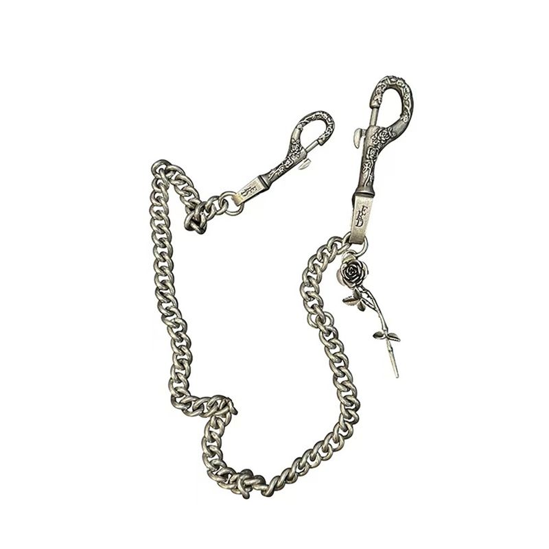 Catena da cintura per pantaloni, borsa, uomo e donna, alla moda, di alta gamma, con design pionieristico, stile Erd, effetto invecchiato, effetto rilievo rosa opaco._voghion.com