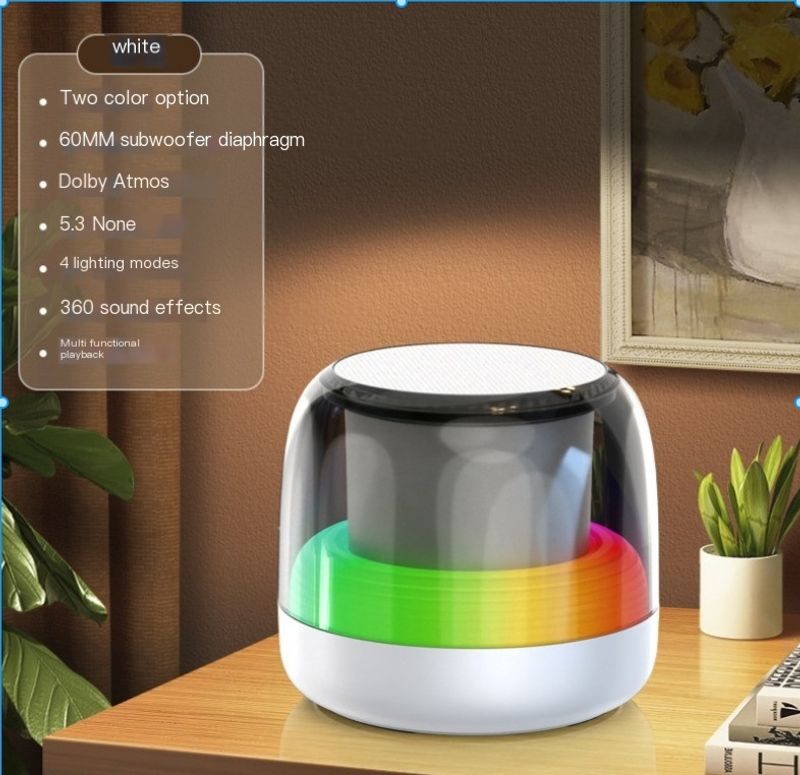 Boxă Bluetooth wireless, mini boxă cu volum mare, tun mic din oțel portabil RGB pentru exterior, montat în mașină_voghion.com