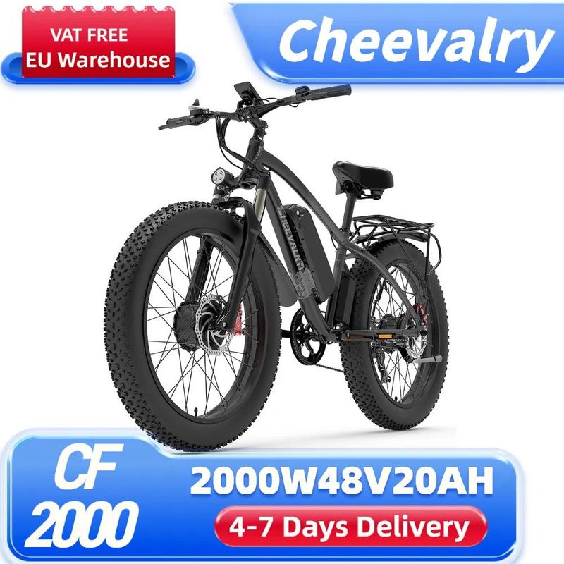 Cheevalry CF2000 26 inçlik kalın lastikli dağ elektrikli bisikleti 2000W 48V 20AH Trekking elektrikli bisikleti_voghion.com