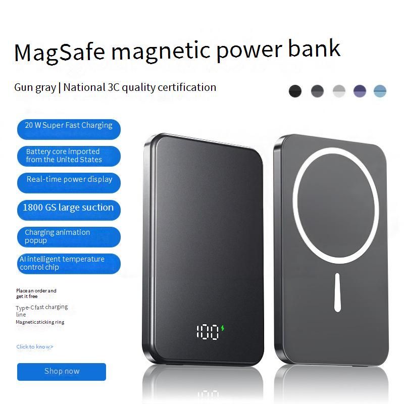 Power Bank privát modell alkalmas mágneses vezeték nélküli töltés kincs titánötvözet gyors töltés hordozható és vékony mobil tápellátás_voghion.com