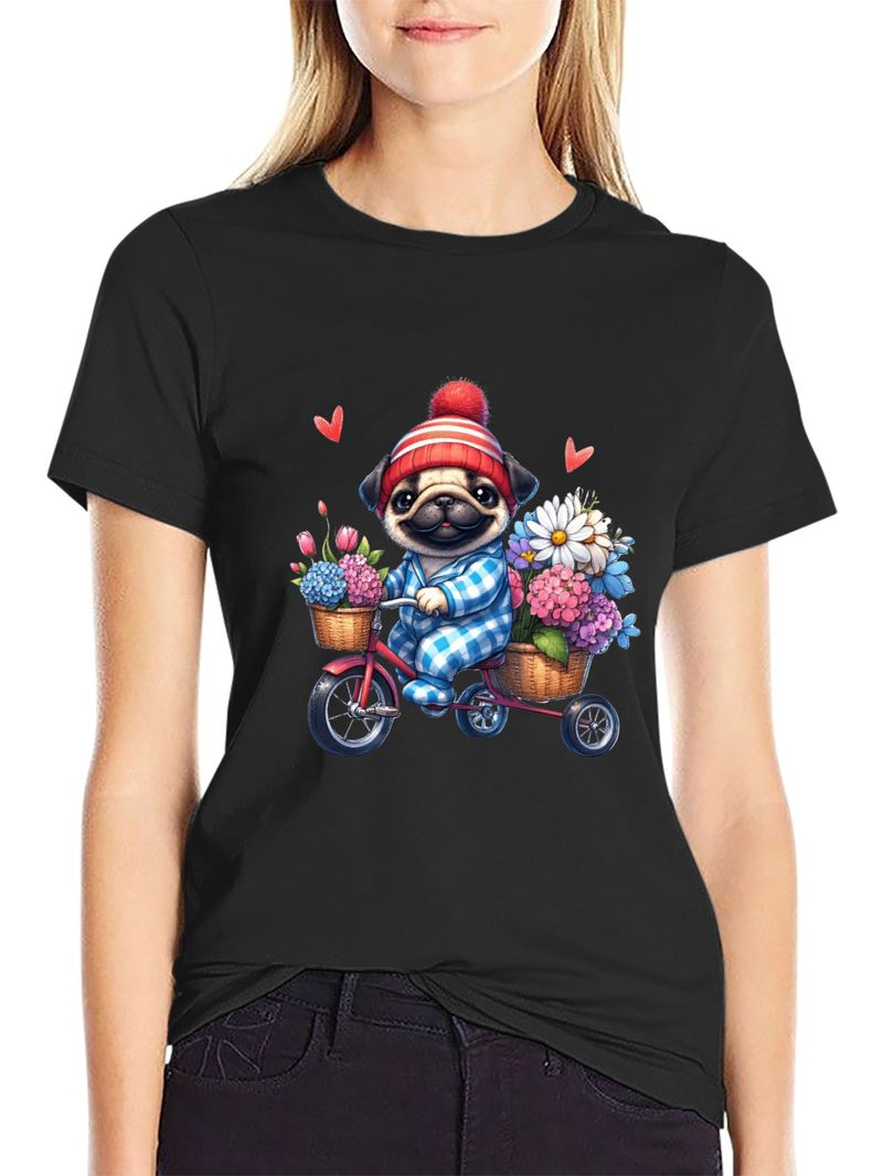 Forår og sommer Europæiske og amerikanske kvinders nye dame-afslappet mode løse toppe trykte dame-T-shirts_voghion.com