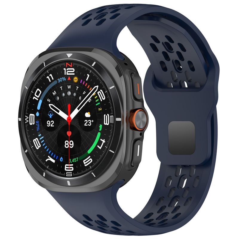 Samsung Galaxy Watch Ultra 47mm elpojoša silikona siksniņa ar apgrieztu sprādzi (pusnakts zila)_voghion.com