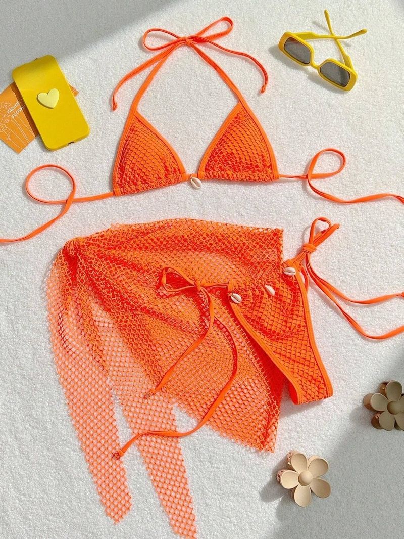 Dammekleeder Badekleeder spezialiséiert op Gaze Rock Dräi-Stéck Bikini Badekostüm Bikini Fraen Neie Stil_voghion.com
