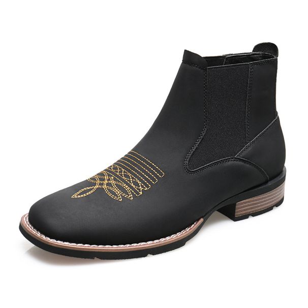 The R003 Polyurethane Men's Casual Shoes Chelsea Boots Black, Choose Size And Tell Seller_voghion.com
