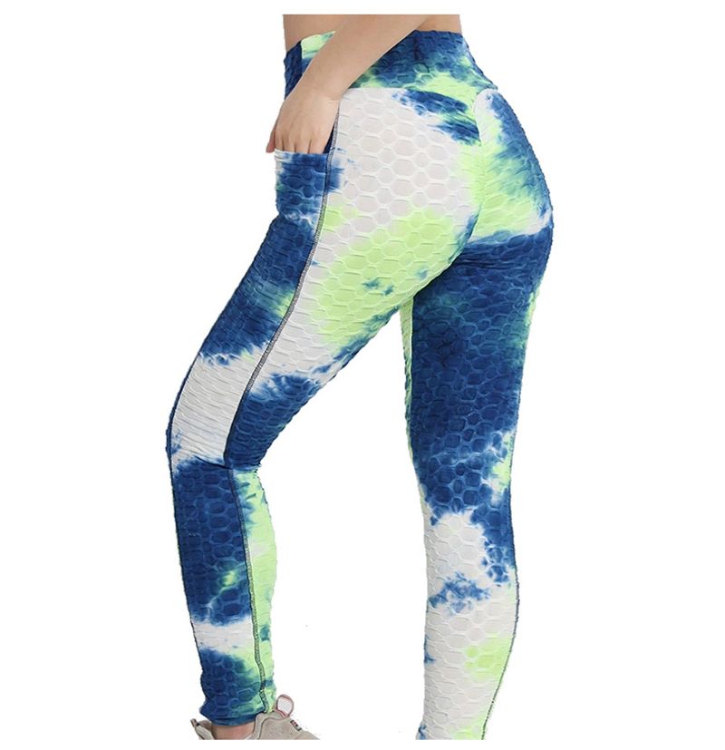 Damen-Hose mit Batikmuster und Blasentaschen, große Größe, Yogahose, Fitnesshose_voghion.com