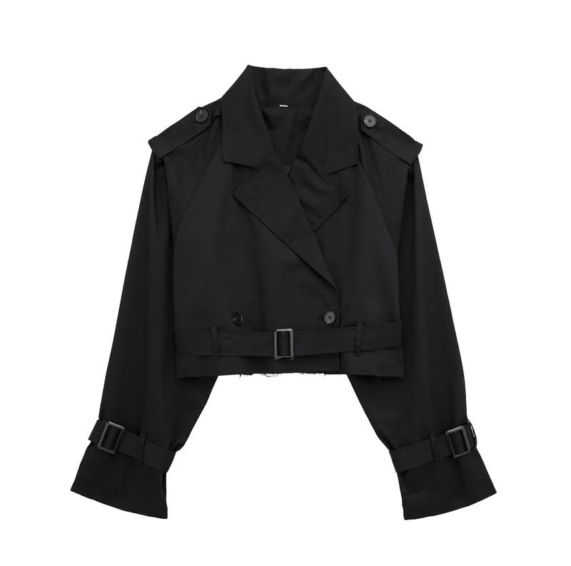 Veste coupe-vent courte pour femme, manteau avec ceinture, printemps_voghion.com