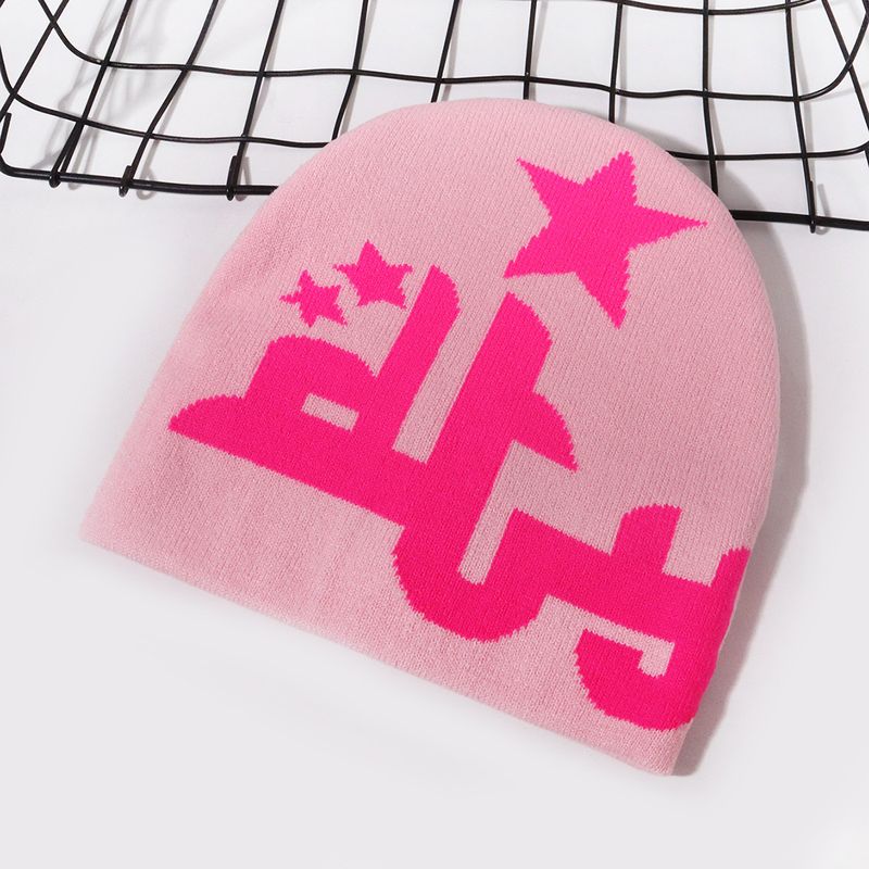 Gorro de lana unisex, gorro jacquard, gorro de punto con letras para otoño e invierno, mantiene abrigados a hombres y mujeres con el mismo gorro de lana popular de hip-hop._voghion.com