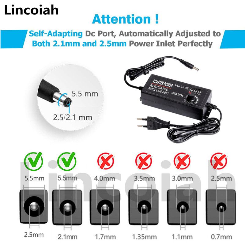 Adjustable AC To DC Power Supply 3V 5V 6V 9V 12V 15V 18V 24V 1A 2A 5A Power Supply Adapter Universal 220V To 12 V Volt Adapter_voghion.com