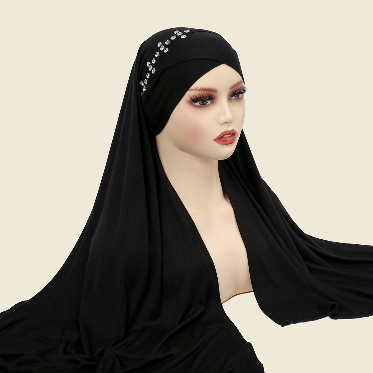 Damenhüts nei merceriséiert Kotteng Kräiznagel Diamant Schal Hütt einfarwege Schal mat Schnüren Damenhütt_voghion.com