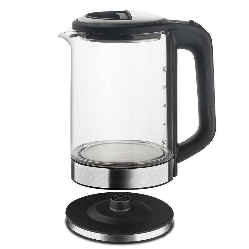 2.5L Glass Electric Kettle - Large Capacity Water Boiler With Auto Shut-Off & Light, EU/US Plug, Safe_voghion.com
