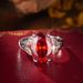 Fashion Men And Women New Jewelry Inlaid Orange Oval Zircon Ring_voghion.com