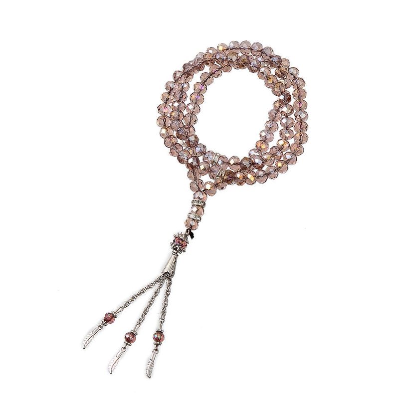 99 8cm Cristallo Pietra Alce Rosario Taisbihai Croce_voghion.com