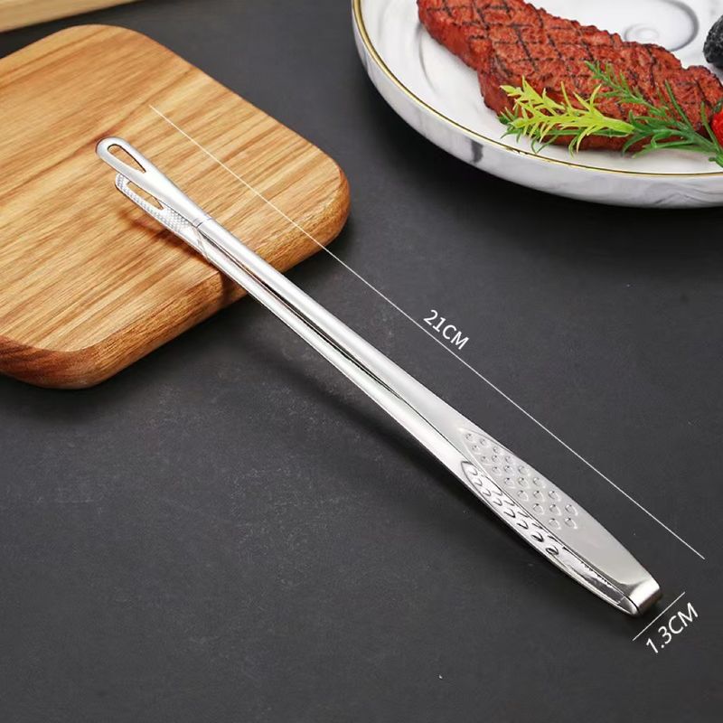 Korean Style Stainless Steel Barbecue Kitchen Extended Food BBQ Restaurant Special Steak Tongs_voghion.com