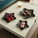 Nordisches Snacktablett-Set in Sternform, elegantes metallisches Punkt- und Sterndesign, 3-teilige dekorative Servierplatten für Wohnzimmer, Dessert_voghion.com