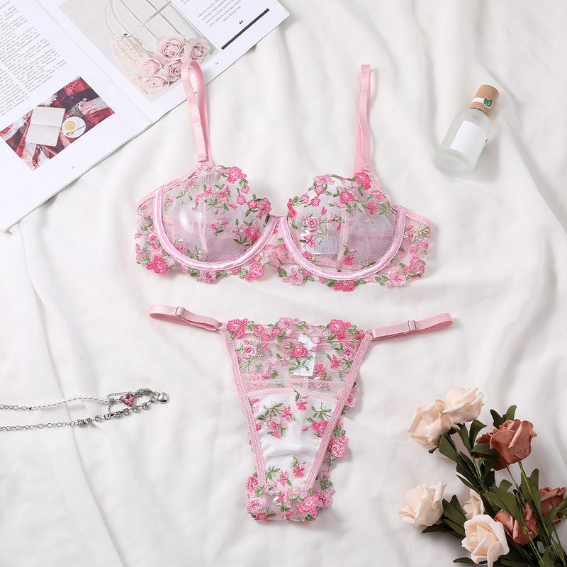 Damenbekleidung Sexy Dessous Mesh Splicing Sexy BH-Set_voghion.com