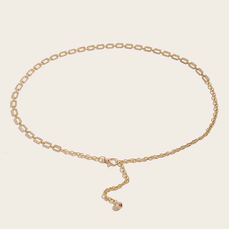 Novos acessórios de metal com diamante de água Instagram com saia vestido cintura corrente decoração cinto fino moderno_voghion.com