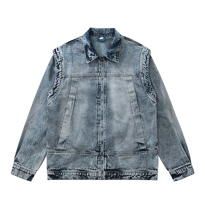 Men's Clothing American style washed old denim jacket for men 2023 autumn and winter new street fashion retro cool loose shirt_voghion.com