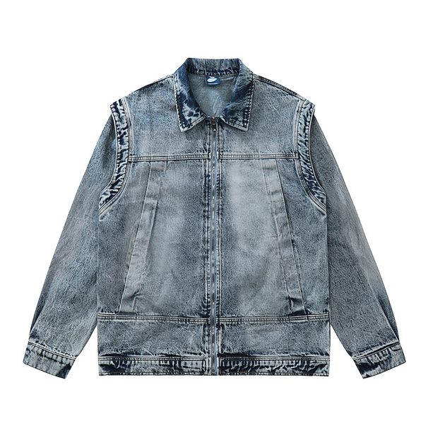 Men's Clothing American style washed old denim jacket for men 2023 autumn and winter new street fashion retro cool loose shirt_voghion.com
