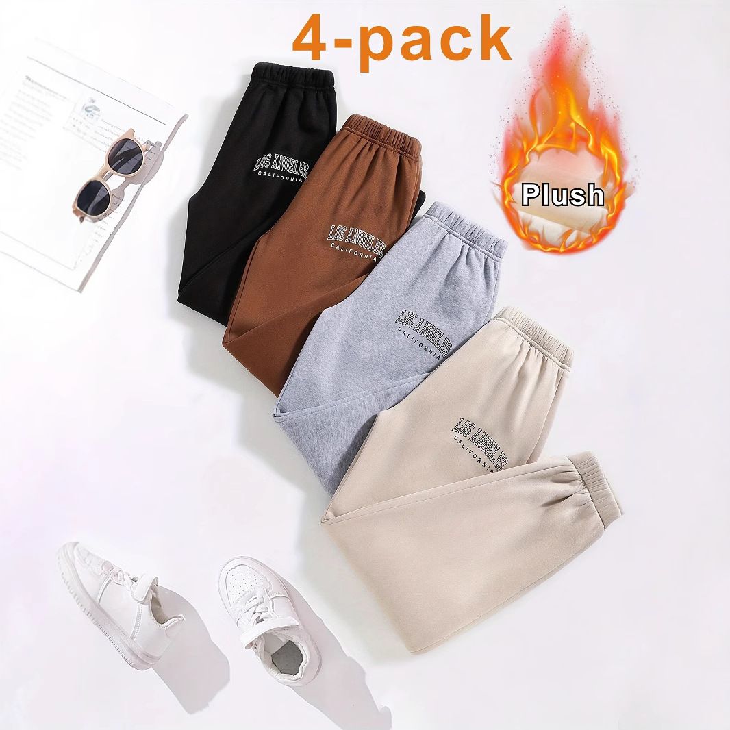 Mamma och barn INS Flickor Sport Förtjockade byxor Pojkar och flickor Fritidsbyxor Höstkläder för barn_voghion.com