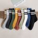 Chaussettes longues tube souples noires et blanches pour hommes et femmes, mi-mollet, emballage_voghion.com
