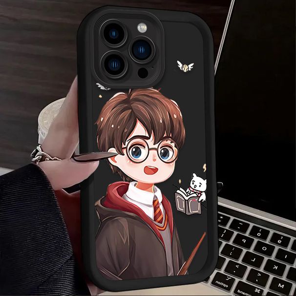 für iPhone 16 15 14 13 12 11 PRO MAX XR XS X 8 7 6 6S PLUS Vollschutzgehäuse Süßes Potter-Pärchen_voghion.com