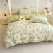 Ins Brushed Four-Piece Fresh Style Thickened Dormitory Washed Cotton Bed Sheet Quilt Cover Three-Piece Set_voghion.com