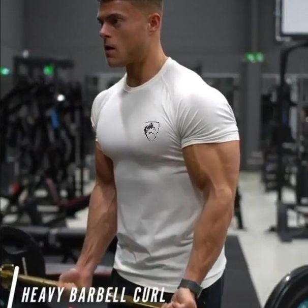 Strój do koszykówki dla mężczyzn, do biegania, z elastycznym okrągłym dekoltem, modelujący, oddychający, obcisły, kompresyjny T-shirt,_voghion.com