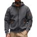 American Winter Men's Loose, Heavy-Duty, Fleece Zipper Hooded Workwear Commuter Casual Long-Sleeved Sweatshirt Jacket_voghion.com