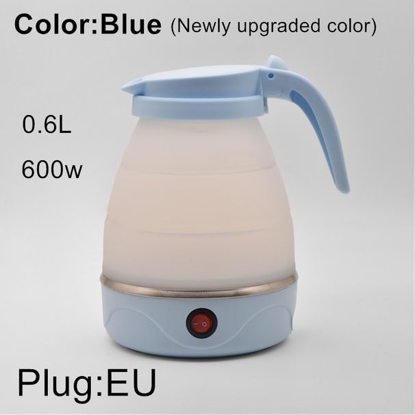 Mini bouilloire pliable 220 V 0,6 L Chauffe-eau portable 600 W Bouilloire électrique à compression en silicone Bouilloire domestique facile à transporter_voghion.com