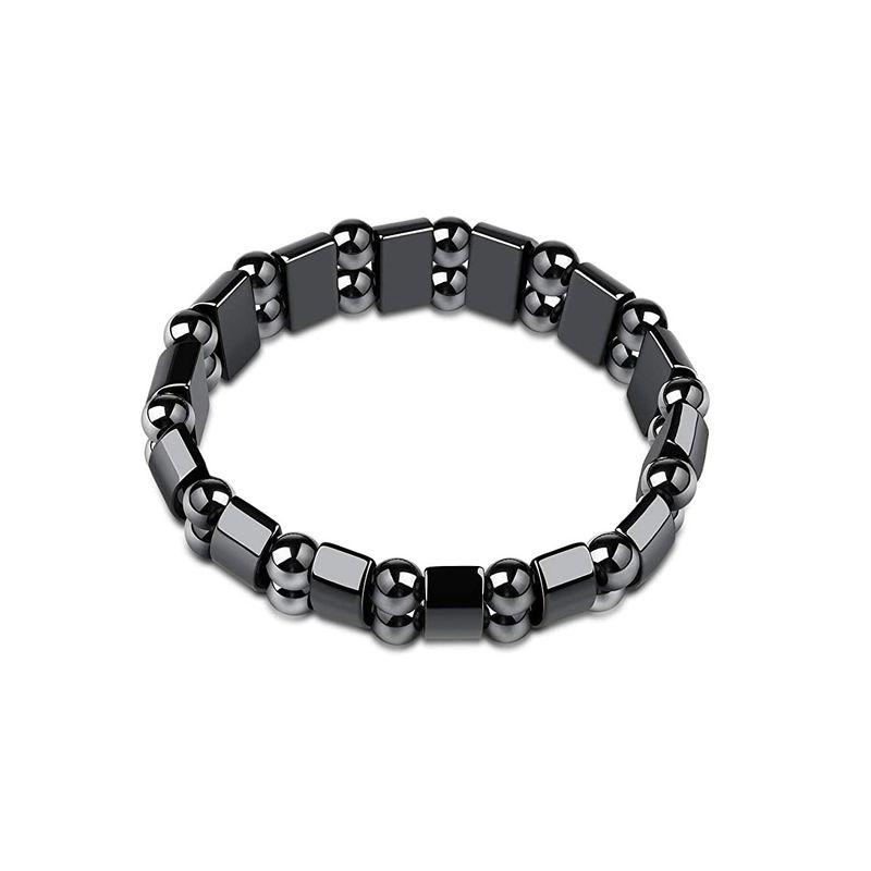 black bile stone bracelet magnetic magnet bracelet simple beaded elastic bracelet black beads magnetic therapy jewelry_voghion.com