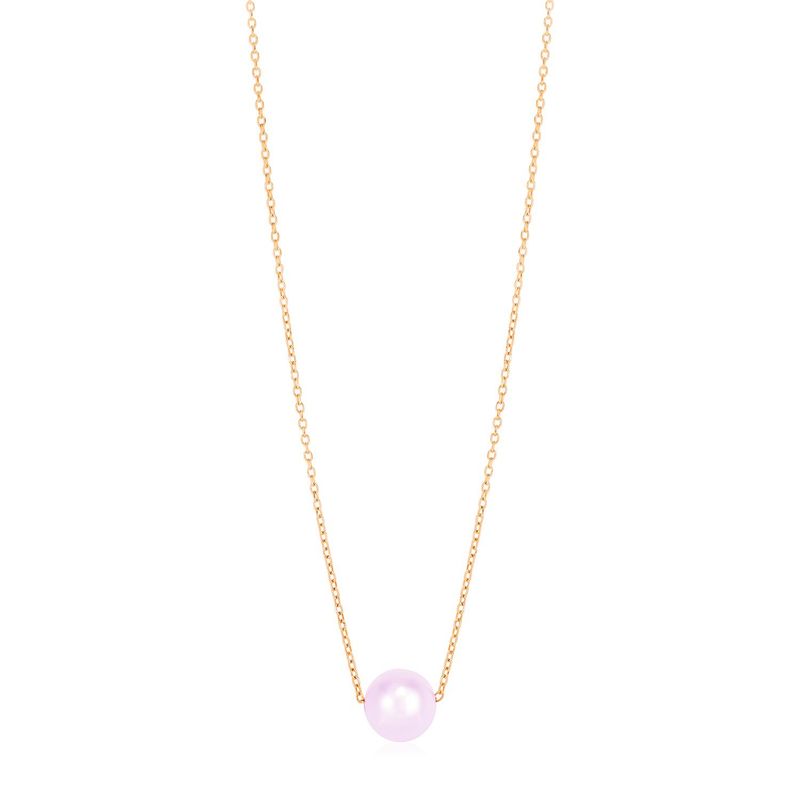 14k Rose Gold Pearl Solitaire Necklace_voghion.com