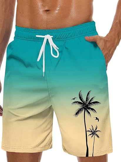 Herrenbekleidung Neue Herren-Badehose Hawaiianischer Badeanzug aus Netzstoff Badeanzug Strandshorts mit Taschen_voghion.com