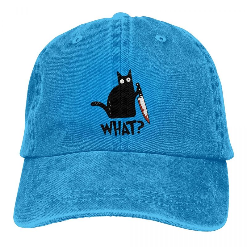 What Murderous Black Cat With Knife Baseball Cap Men Hats Women Visor Protection Snapback Art Caps_voghion.com