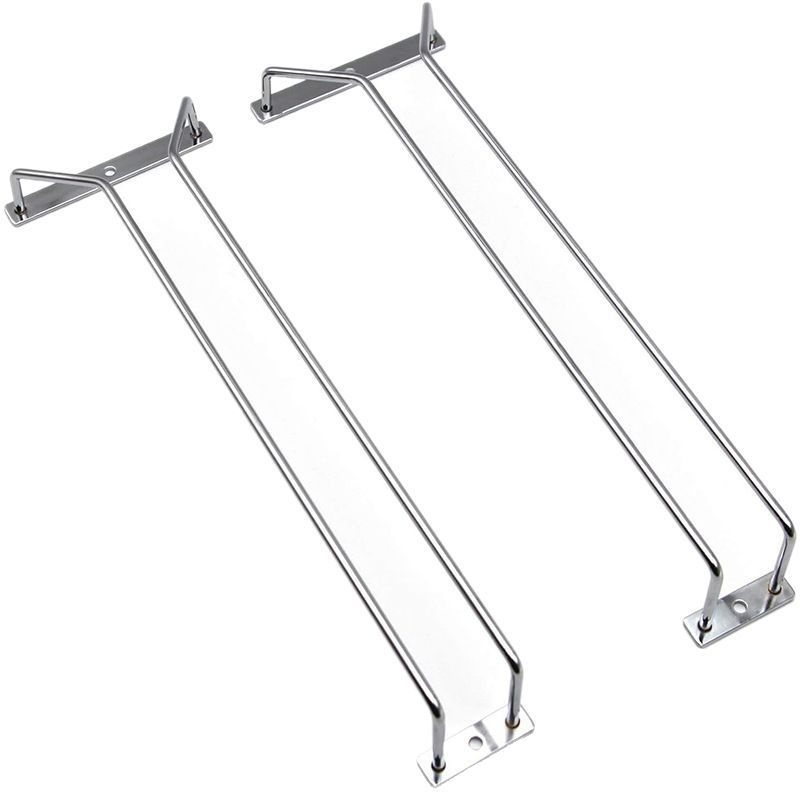 Portabicchieri da vino in argento da 13,7 pollici, porta calici da appendere per mobile da cucina, set da 2_voghion.com