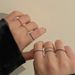 Rainbow color thin circle ring set female niche design sense fashion personality cold style simple plain ring_voghion.com