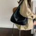 Women Hobo Simple PU Leather Solid Shoulder Bag 2023 Fashion Large Capacity Handbag For School WorkC241106_voghion.com