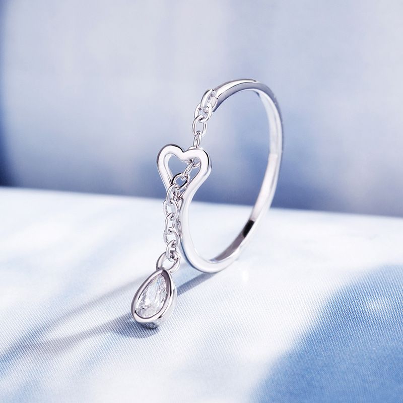 Sier Color VENUS Raindrop Ring voor Vrouwen Meisje Gift Crystal Water Drop Gedrukt Sieraden Groothandel_voghion.com