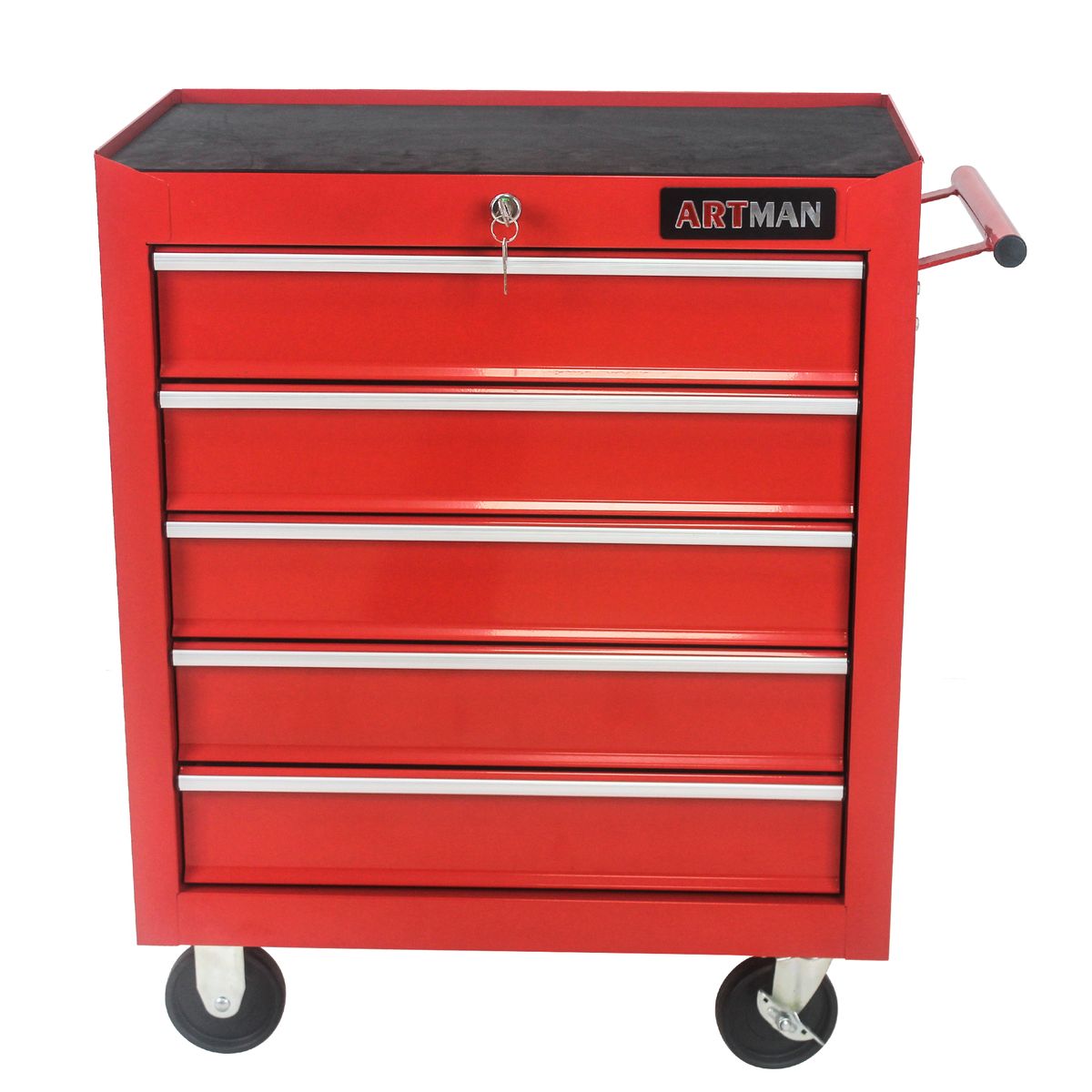 5 Drawer Tool Chest, Tool Storage Cabinet For Garage Storage With 4 Wheels And Locking System, RED_voghion.com
