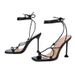 Women's fashion plus-size women's cross-strap strappy high-heeled sandals_voghion.com