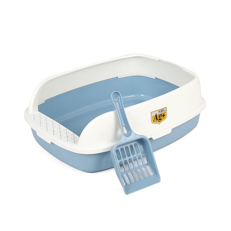 Hongyue Pet Supplies Semi Enclosed Anti Splash Two-color Ventilated Large Space Cat Litter Box_voghion.com