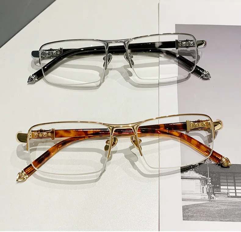 Jaunas modes puskadra augstas izšķirtspējas pretzilas lasīšanas brilles Augstas klases modes atmosfēras unisex lasīšanas brilles_voghion.com