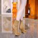 Women’s Shoes High heel short boots single boots French retro brown chunky heel platform fashion boots_voghion.com