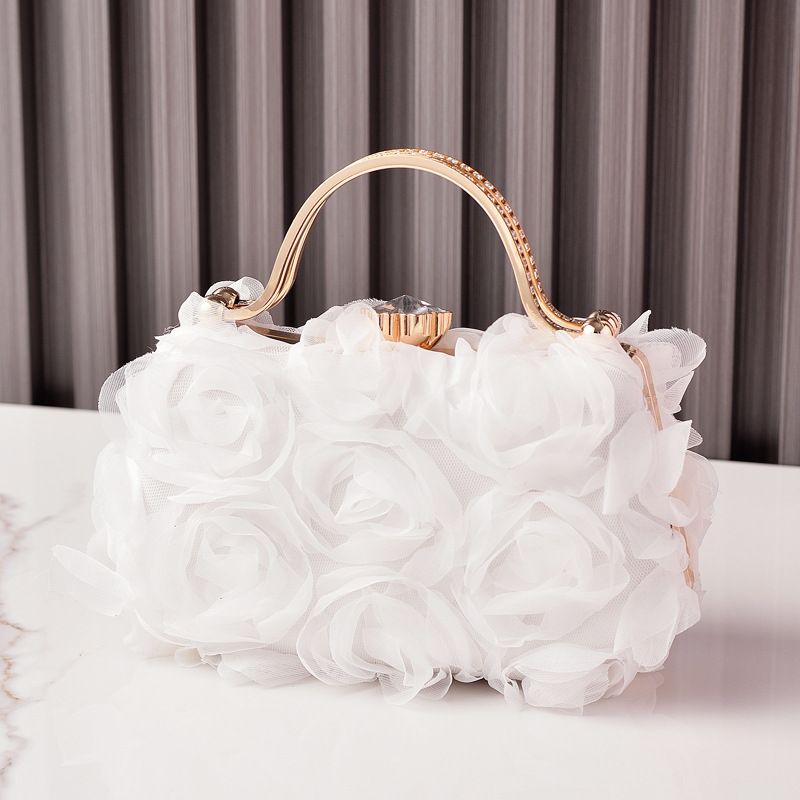 Borse da donna popolari borsa da sera con fiori per sposa abito da sposa borsa bianca per abito da festa in vendita diretta in fabbrica_voghion.com