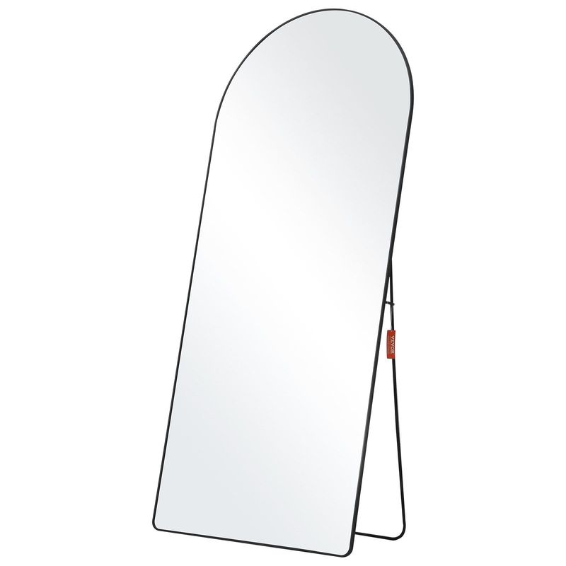VEVOR Arched Full Length Mirror, 71'' X 32'', Large Free Standing Leaning Hanging Wall Mounted Floor Mirror With Stand Aluminum Alloy Frame, Full Body Dressing Mirror For Living Room Bedroom, Black_voghion.com