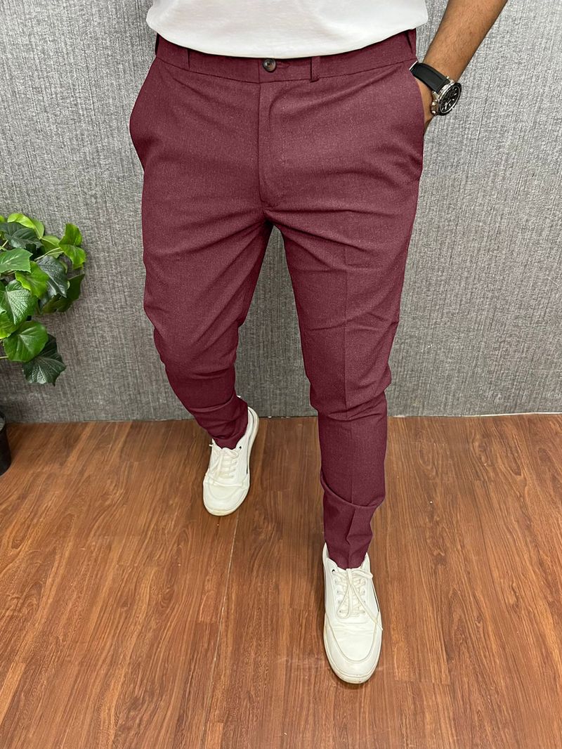 Freizeithose für Herrenbekleidung, seidig, weich, schön und vielseitig, schmale, gerade Hose, Anzughose für Herren, einfarbig_voghion.com