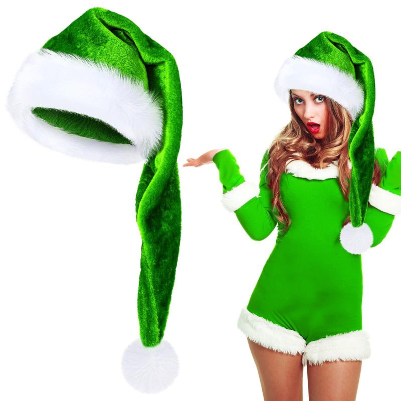 Christmas Super plush Christmas hat Christmas short furry hat Christmas gift decoration supplies plush_voghion.com