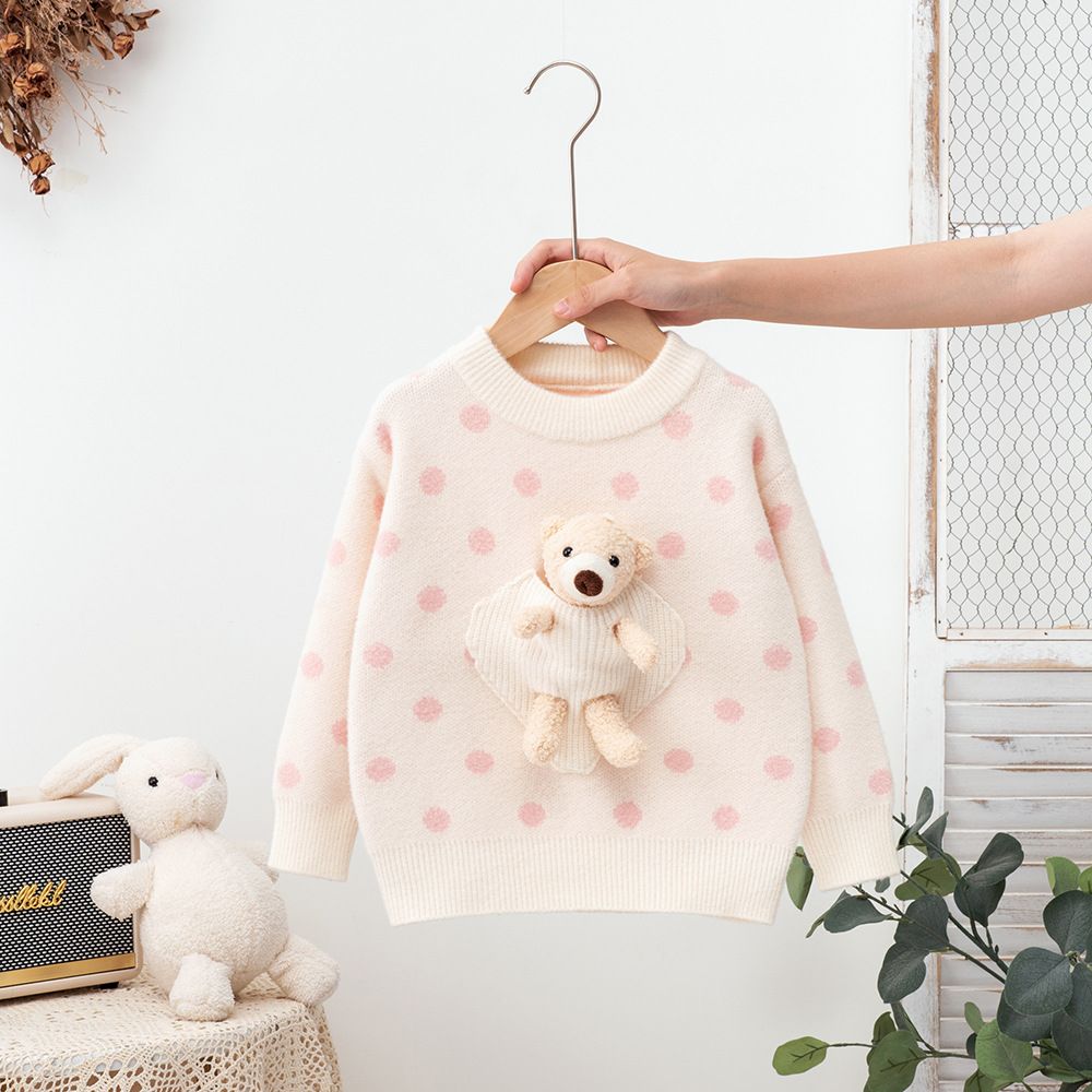 Mädchen-Bär-Pullover, kleine Mädchen-Prinzessin, stilvoller Pullover_voghion.com