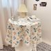 Tovaglia con frange in pizzo, motivo floreale, tovaglietta rotonda e quadrata_voghion.com